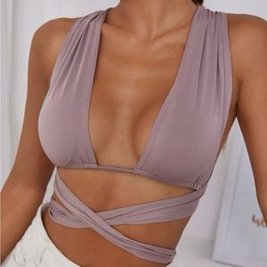 mauve/purple tie tank